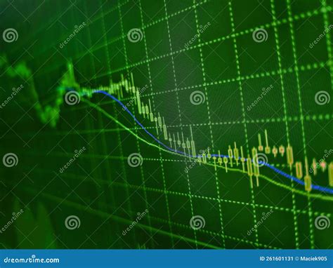 Green Proffessional Manager Trader Data. Stock Trading Chart on Monitor Screen Stock Image ...