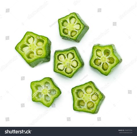 Fresh Okra Slice Isolated On White Stock Photo 254075374 | Shutterstock