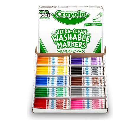 200 Count Ultra Clean Washable Fine Line Markers Classpack, 10 Colors ...