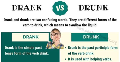 DRANK vs DRUNK: How to Use Drank or Drunk in Sentences? - Confused Words