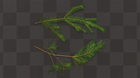 Pine Branches - download free texture atlases and decals, Substance PBR ...