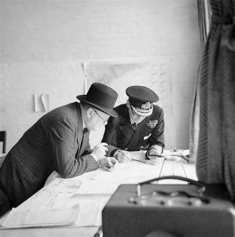 File:Winston Churchill studies after action reports with Vice Admiral Sir Bertram Ramsay, Flag ...
