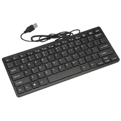 Black Ultra thin Quiet Small Size 78 Keys Mini Multimedia USB Keyboard ...