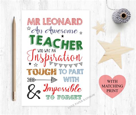 teacher retirement card personalised teacher retirement card