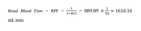 Renal Plasma Flow Equation