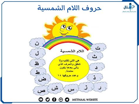 مثال على اللّام الشمسية - موقع مثال