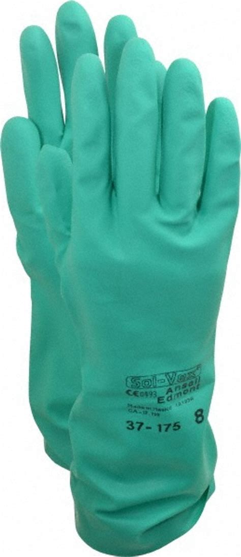 Ansell® Solvex® 37-175 Green Nitrile Chemical Gloves, 15 mil thickness ...