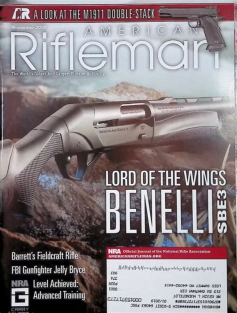 AMERICAN RIFLEMAN MAGAZINE November 2017 Barrett, FBI Gunfighter Jelly Bryce $10.97 - PicClick CA