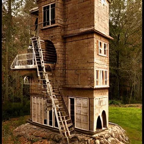 nice comfy house with a large tower for the strange | Stable Diffusion ...
