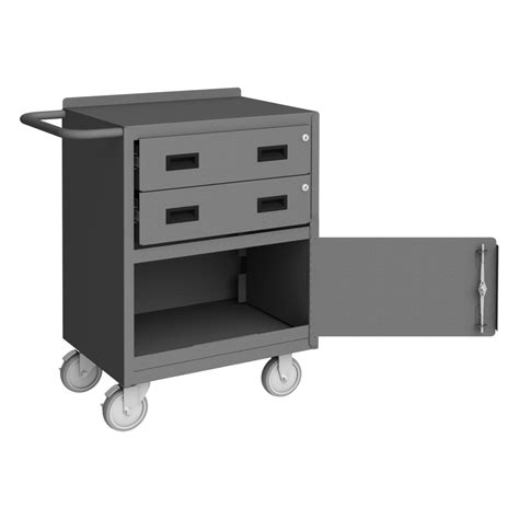 Mobile Bench Cabinet, 2 Drawers, 18-1/4 x 30-1/8 x 36-3/8 - Durham ...