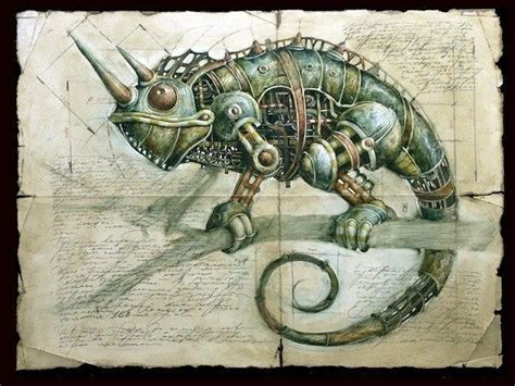 steampunk iguana wall hanging - Google Search Steampunk Drawing ...