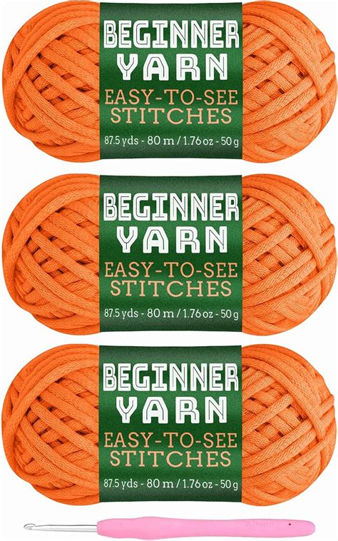 Amazon.com: 3x50g Beginners Orange Yarn, 260 Yards Orange Yarn for ...