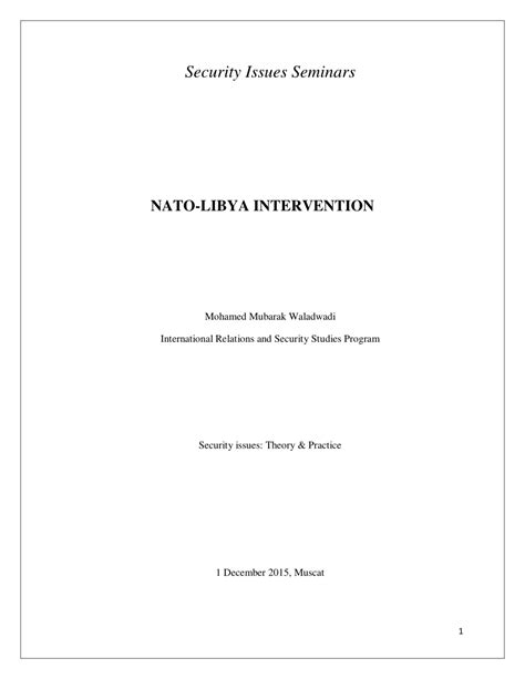 (PDF) NATO-LIBYA INTERVENTION