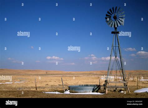 Windmill, Cherry County, Nebraska Stock Photo - Alamy