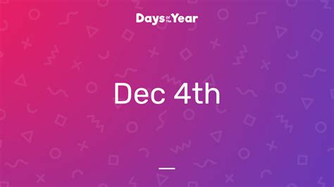 National Holidays on December 4th, 2024 | Days Of The Year