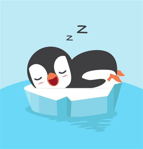 Cute penguin sleep on floating ice 621145 Vector Art at Vecteezy