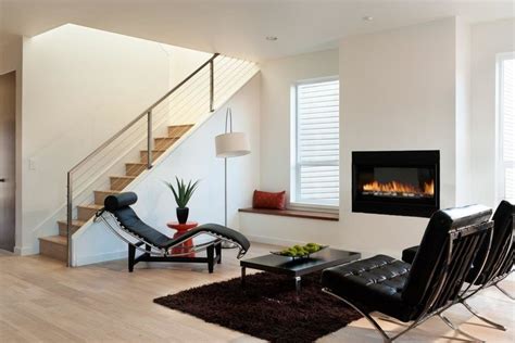 Minimalist Living Room With Modern Fireplace