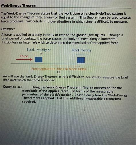 Solved Work-Energy Theorem The Work-Energy Theorem states | Chegg.com