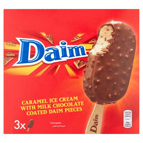 Daim Caramel Ice Cream with Milk Chocolate Coated Daim Pieces 3 x 110ml ...