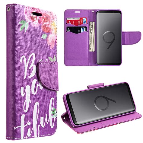 Samsung Galaxy S9 Trndy Leather Flip Wallet Case - Walmart.com