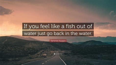 Tamerlan Kuzgov Quote: “If you feel like a fish out of water just go back in the water.”