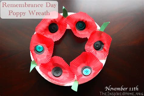 Remembrance Day Poppy Wreath Craft • The Inspired Home