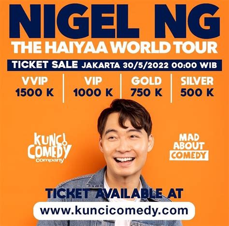 Nigel Ng "Uncle Roger" Standup Comedy Jakarta, Tiket & Voucher, Tiket Acara di Carousell