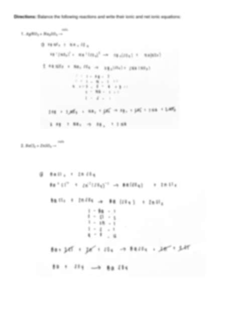 SOLUTION: Worksheet - Precipitation Reactions - Studypool - Worksheets Library