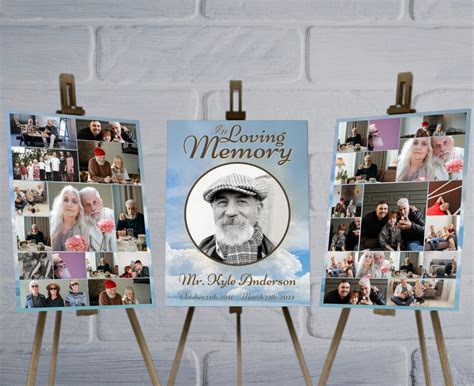 Funeral Picture Collage Poster Template 3 Pages Self Editable in Canva ...