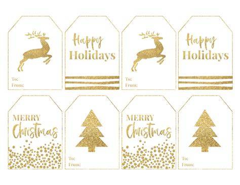 Gold Free Printable Christmas To From Tags - Paper Trail Design