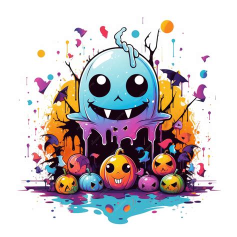 Premium AI Image | Sinisterly Playful Bold Outlined Halloween Creatures ...