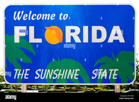 Welcome to Florida sign at the I10 Welcome Center, Florida, USA Stock Photo, Royalty Free Image ...