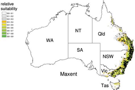 An example of a habitat suitability map for the greater glider... | Download Scientific Diagram