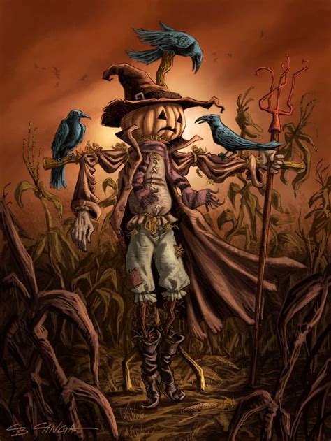 scarecrow illustration | Halloween artwork, Halloween scarecrow ...