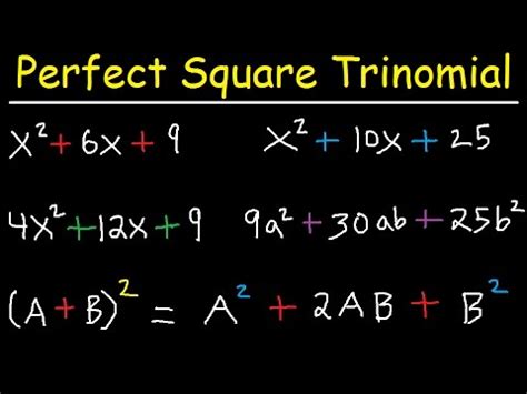 Factoring Perfect Square Trinomials - YouTube