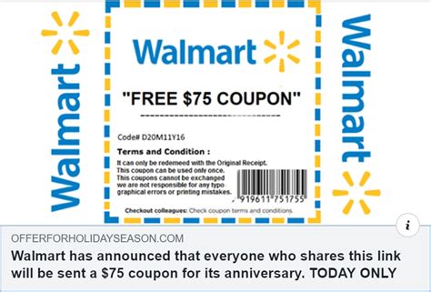 No, Walmart Is Not Offering Free $75 'Anniversary' Coupon on Facebook