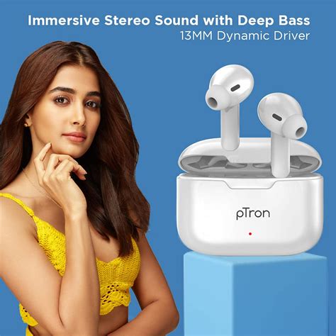 pTron Bassbuds Duo New Bluetooth 5.1 Wireless Headphones with Stereo A ...