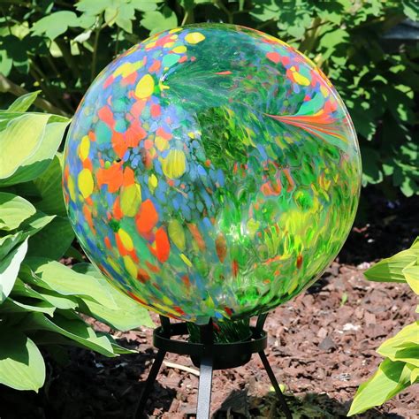 Sunnydaze Round Green Artistic Glass Outdoor Garden Gazing Ball Globe - 10" - Walmart.com ...