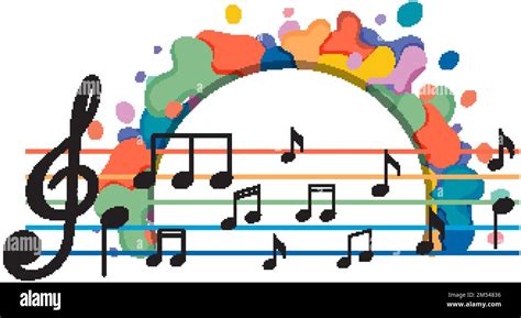 Banner music notes colourful on white background illustration Stock ...