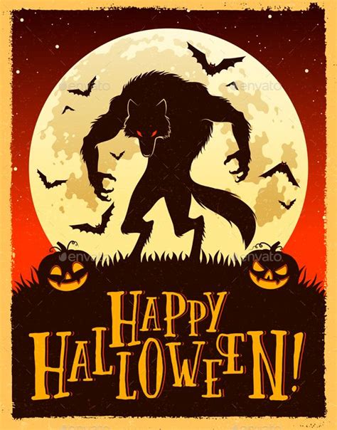 Spooky Werewolf Vector Illustration