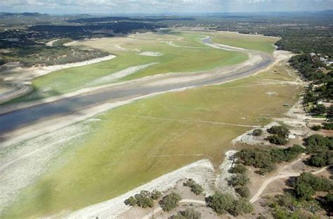 Drone photos show Diversion Lake near Medina Lake in Central Texas at ...