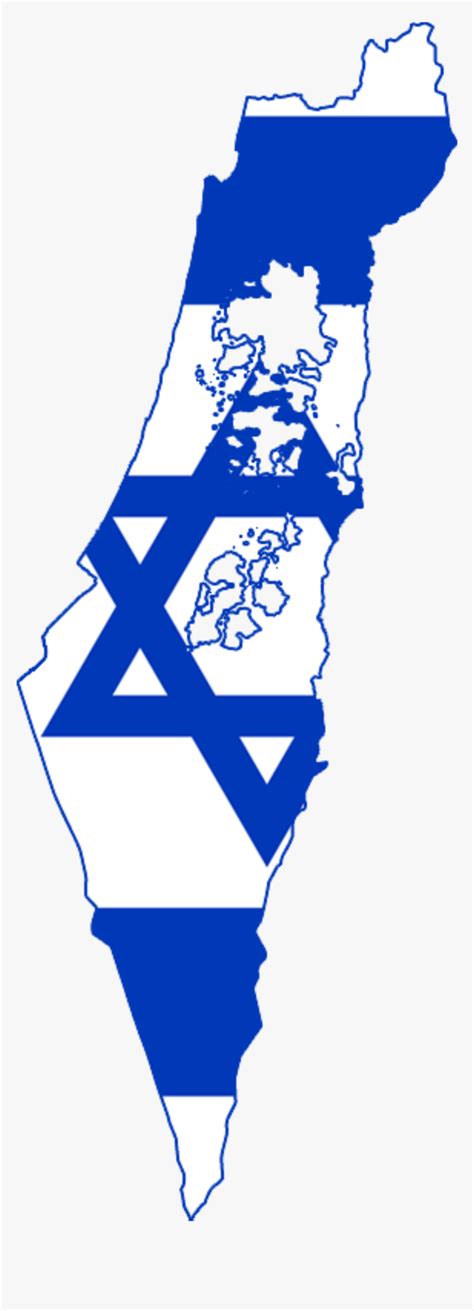 Israel Map With Flag, HD Png Download - kindpng