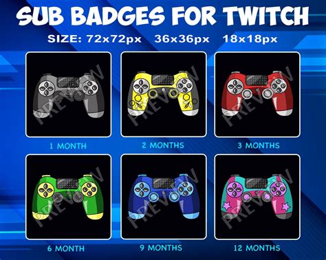 6 Controller Sub / Bit Badges for Twitch loyalty Badges Pack | Etsy in ...