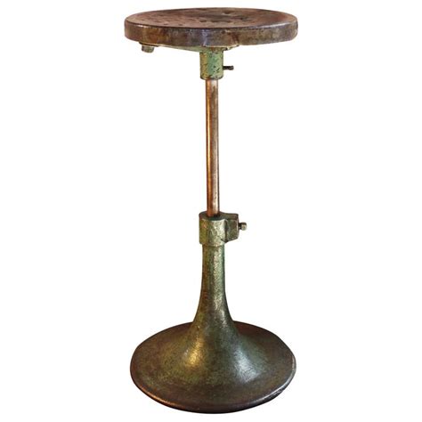 Vintage Industrial Cast Iron and Steel Backless Bar Stool For Sale at ...