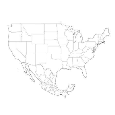 Blank black vector outline map of USA, United States of America Stock Vector by ©pyty 188132664