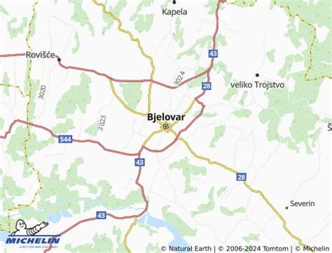 MICHELIN Bjelovar map - ViaMichelin