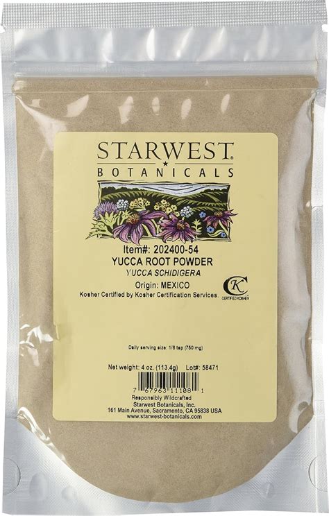 Yucca Root Powder Wildcrafted - 4 Oz (113 G) - Starwest Botanicals: Amazon.ca: Grocery