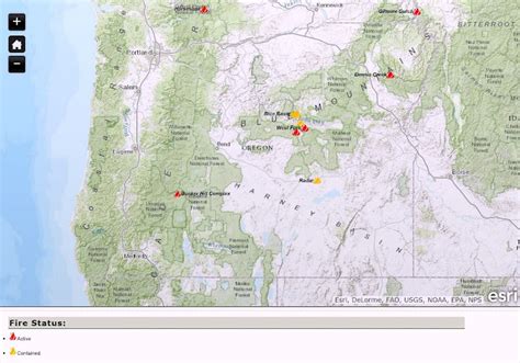 Current Oregon Wildfire Map for July 8 - large fire map