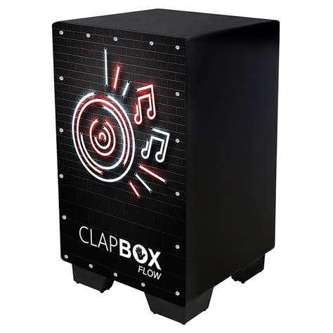 Clapbox Flow Graphic Cajon- Walnut wood (H:50 W:30 L:30) - 3 Internal Snares, Black (Disco ...