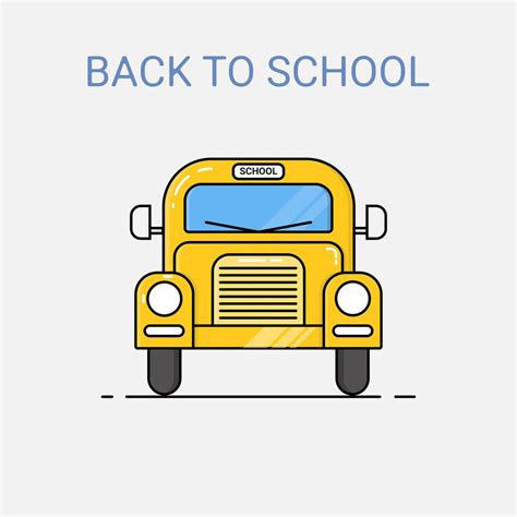 School bus front view. back to school concept. Thin line art style 551769 Vector Art at Vecteezy